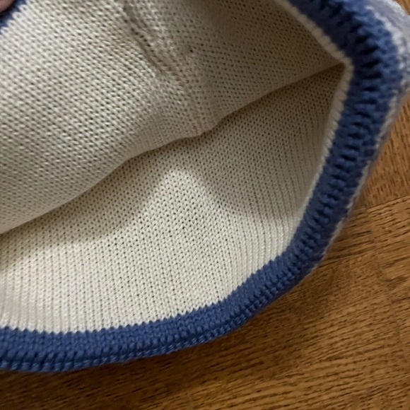 Estonian 100% Wool Long-Tailed Hat Scarf Combo – Cream Blue – Made in Estonia - Picture 8 of 12